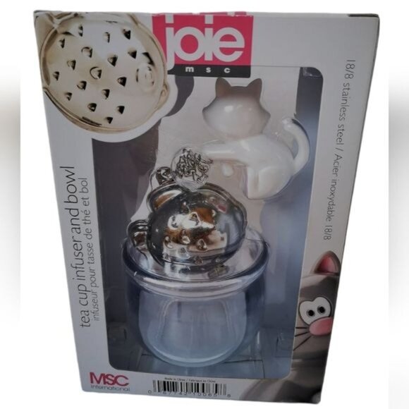 Josie Cat Hanging Loose Tea BALL Infuser Fish Bowl Dish - Picture 10 of 11